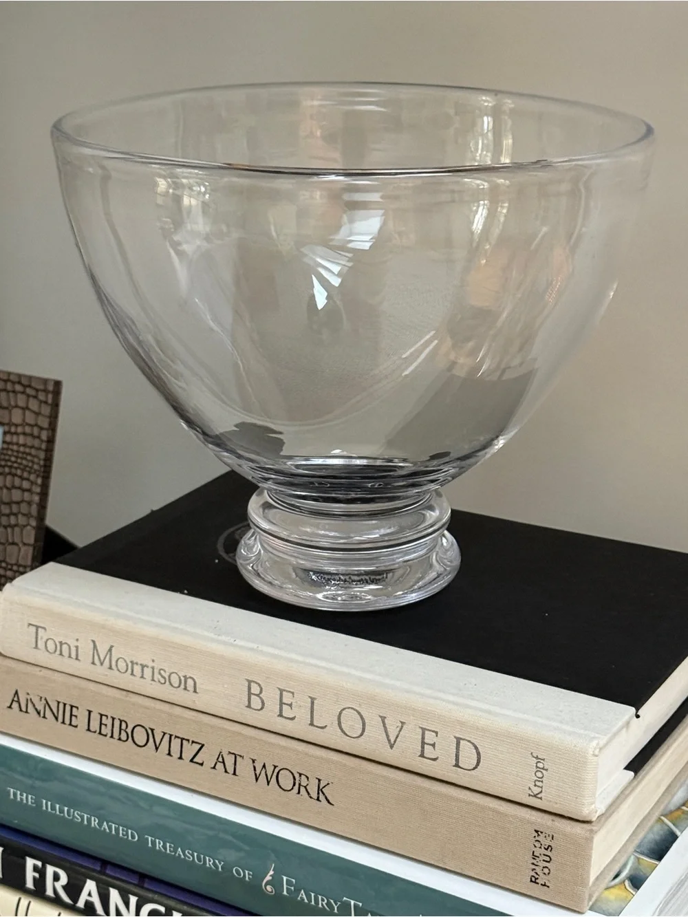 Signed Simon Pearce Hand-Blown Glass Footed Bowl